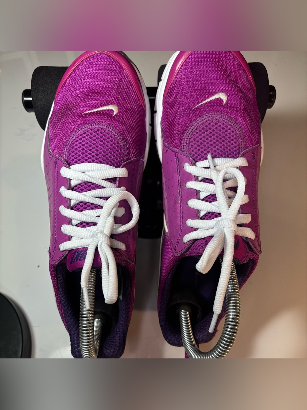 Nike Women's Magenta Mesh Athletic Sneakers with White Laces